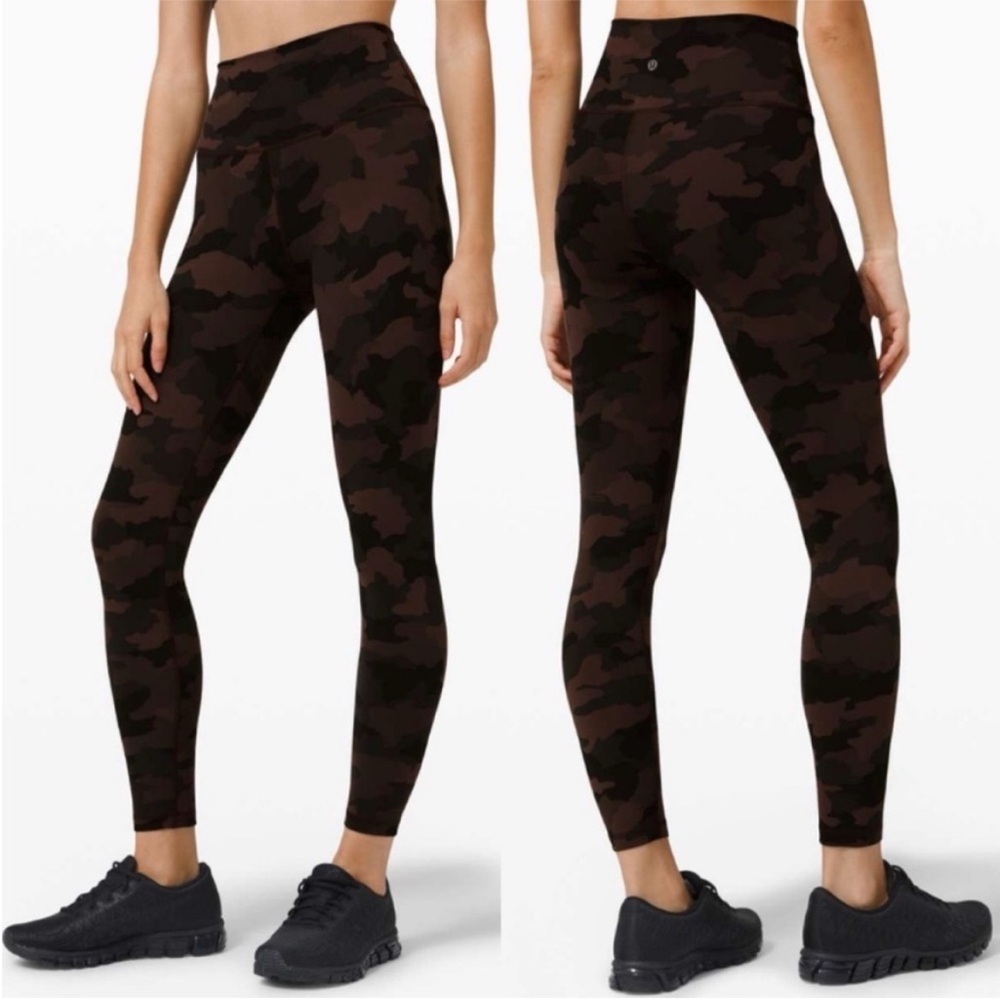 Lululemon Wunder Train  Tight 25" Heritage 365 Camo Brown Leggings 4